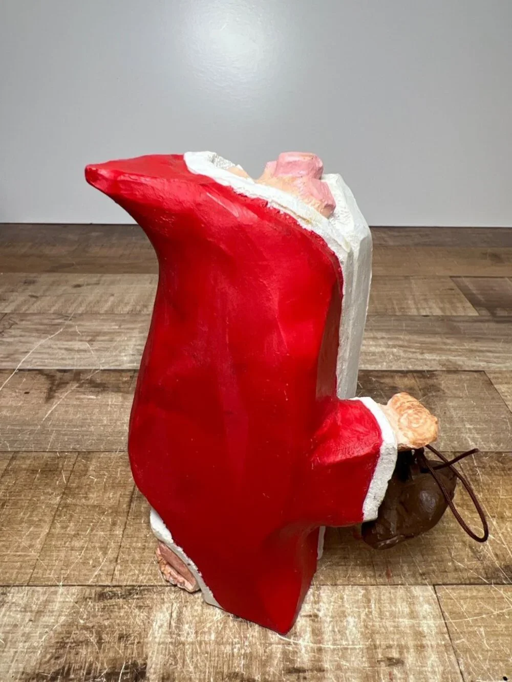 Dept 56 Wooden Santa Claus Figurine With Red Cloak & Boot Holiday Decoration